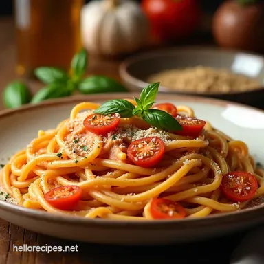 The Best Creamy Garlic Tomato Pasta Ready in 30 Recipe Card