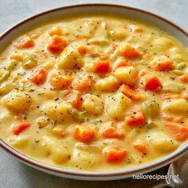 Healthy Potato Soup for 4 Servings Recipe Card