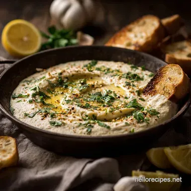 Effortless Lemon and Herb White Bean Dip Vegan Creamy Recipe Card