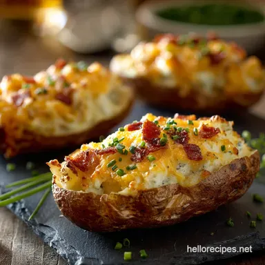 Twice Baked Potatoes: The Ultimate Creamy Mature Cheddar Recipe Recipe Card