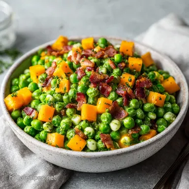 Pea Salad with Bacon and Eggs Recipe Card