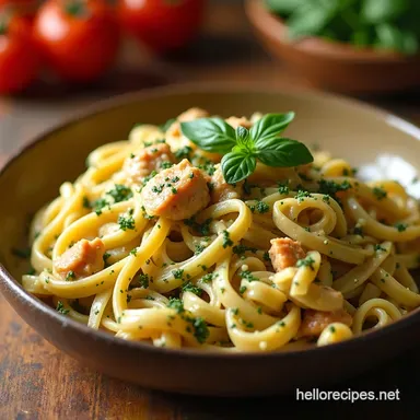 Creamy Pesto Chicken Pasta Bake Flavour Explosion Recipe Card