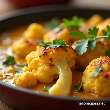 The Ultimate Creamy Roasted Cauliflower Curry Easy Vegetarian Recipe Recipe Card