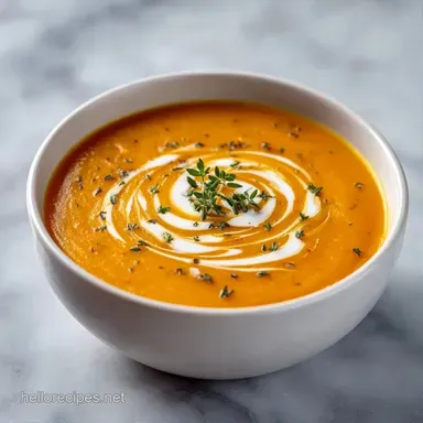 Creamy Roasted Veggie Soup for 4 Servings Recipe Card