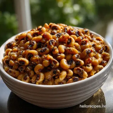 Delicious Creamy Southern Black Eyed Peas: Velvety Texture Recipe Card