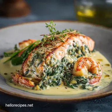 Stuffed Salmon with Creamy Spinach Prawns Under 40 Minutes Recipe Card
