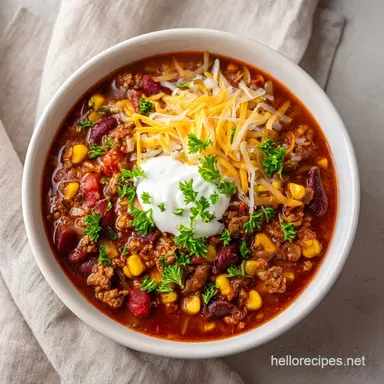 Creamy Taco Soup Recipe for 8 Servings Recipe Card