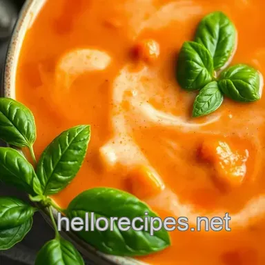 Easy Soup Recipes: Creamy Tomato Basil, Sunshine in a Bowl Recipe Card