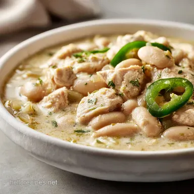 White Chicken Chili in 30 Minutes Recipe Card
