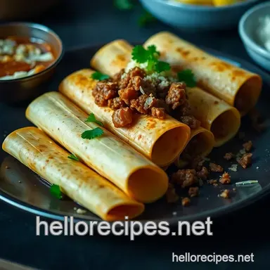 Delicious Crispy Beef Flautas: A Family Favorite Recipe Recipe Card