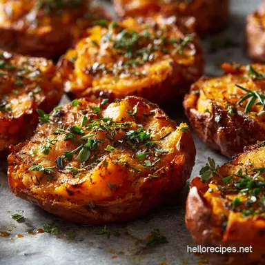 Smashed Sweet Potatoes: The Ultra-Crispy Side Dish Recipe Recipe Card