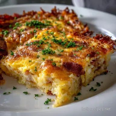 Egg Casserole Hashbrowns: Crispy Crust Brunch Bake