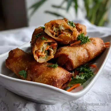 Veggie Egg Rolls Recipe: Ultra Crispy Easy to Make Recipe Card