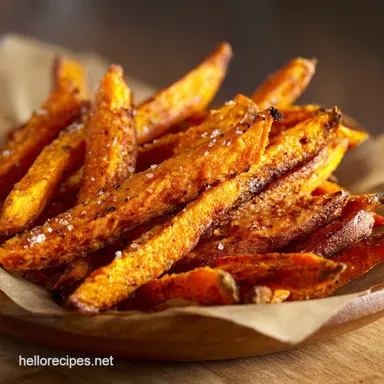Crispy Oven Baked Sweet Potato Fries The NeverSoggy Technique Recipe Card