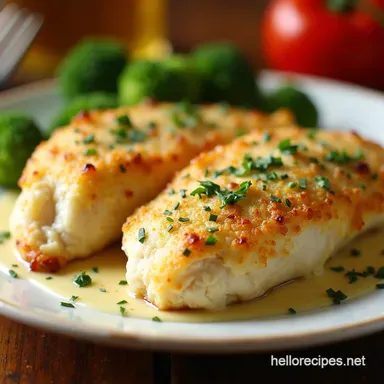 Parmesan Crusted Chicken with Creamy Garlic Its Ready in 45 Recipe Card
