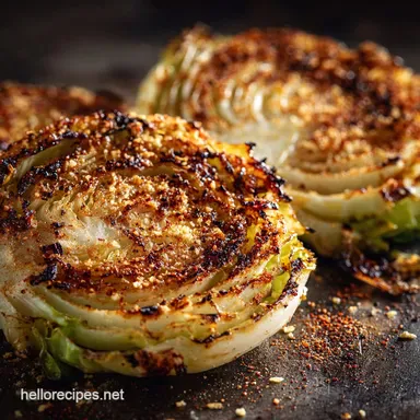 Cabbage Steaks: Ultra-Crispy Roasted Recipe with Parmesan Paprika Recipe Card