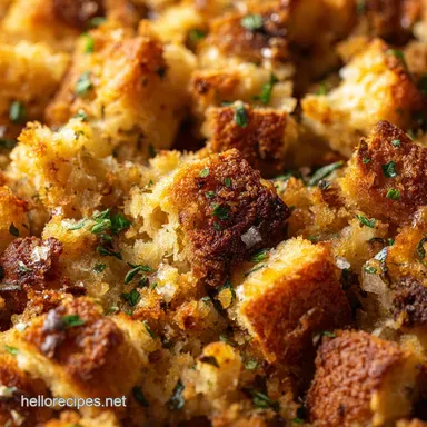 Stuffing: The Ultimate Crispy Sourdough Dressing Recipe (Not Soggy!) Recipe Card