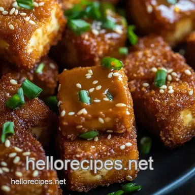 Crispy Sesame Tofu with Peanut Sauce: Better Than Takeout! Recipe Card