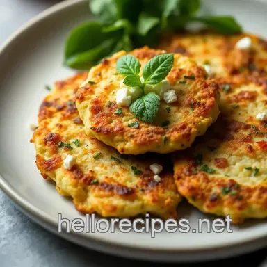 Crispy Zucchini Fritters with Feta & Mint: Easy Zucchini Recipes Recipe Card
