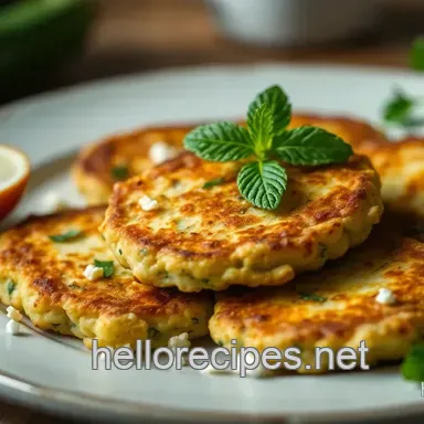 Crispy Zucchini Fritters with Feta & Mint: Easy Zucchini Recipes Recipe Card