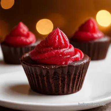 Decadent Dark Chocolate Dessert Cups Easy Raspberry Swirl Recipe Card