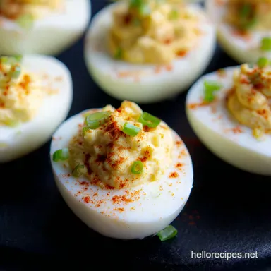 Spicy Deviled Eggs Recipe Devilishly Delicious Recipe Card