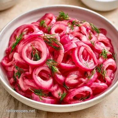 Dill Onion Pickles in 15 Minutes Recipe Card