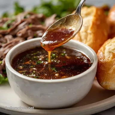 Au Jus: The Easiest 15-Minute Rich Beef Dipping Sauce Recipe Card