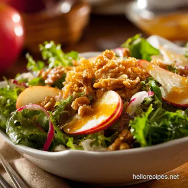 Apple Walnut Salad Crisp Tangy Easy MapleDijon Dressing Recipe Card