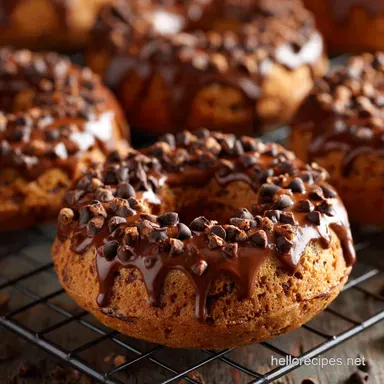 Baked Chocolate Chip Donuts with Chocolate Icing: Easy Cake Donuts