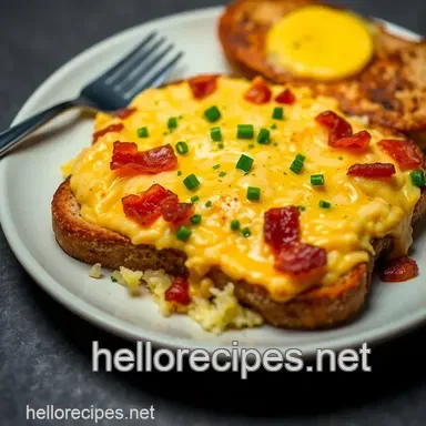 Easy Cheesy Bacon & Chive Scramble Toast: Quick Breakfast Ideas Recipe Card