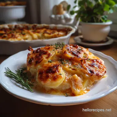 Easy Cheesy Scalloped Potatoes: Velvety Sauce Recipe Recipe Card