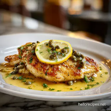 Chicken Piccata Recipe with Lemon Butter Sauce Recipe Card