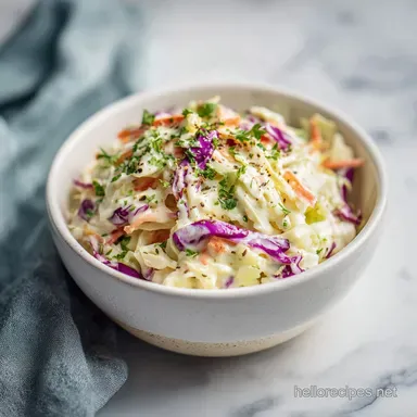 Easy Coleslaw Dressing Recipe for 12 Servings in 3 Minutes Recipe Card