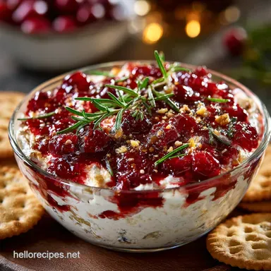 Cranberry Jalapeno Cream Cheese Dip: Sweet Spicy 15-Minute Holiday Appetizer Recipe Card
