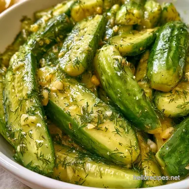 Easy Garlic Dill Pickles in 20 Minutes Recipe Card
