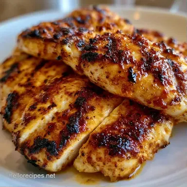 Easy Grilled Chicken Breast for 4 Servings Recipe Card