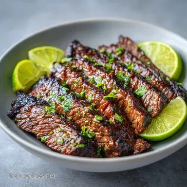 Easy Grilled Skirt Steak for 4 Servings Recipe Card