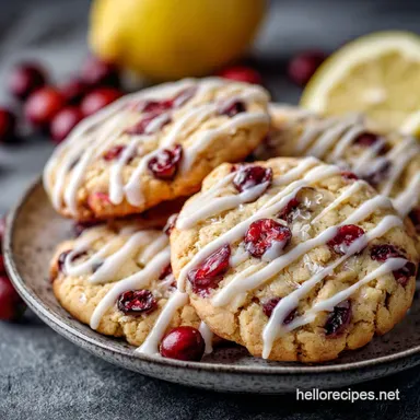Lemon Cranberry Cookies: Easy, Chewy Drop Cookies with Zingy Glaze