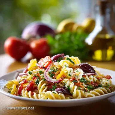 The Proper Mediterranean Pasta Salad Recipe Easy Prep Ahead Recipe Card