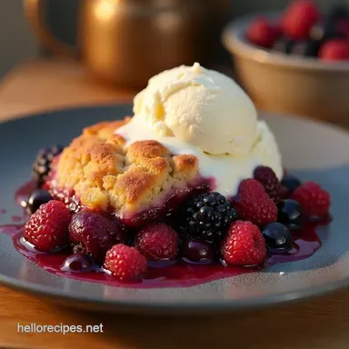 Easy Mixed Berry Cobbler Recipe Comfort Food in an Hour Recipe Card