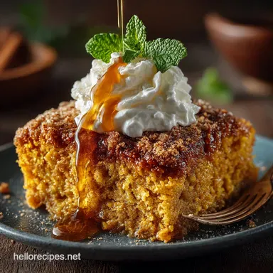 The Ultimate Easy Pumpkin Dump Cake Recipe Made with Cake Mix Recipe Card