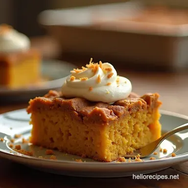 Easy Pumpkin Dump Cake Recipe NoFuss Fall Dessert Magic Recipe Card