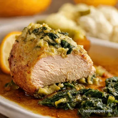 Easy Stuffed Chicken Breast Recipe Spinach Artichoke Delight Recipe Card