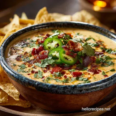 Cowboy Queso Dip Creamy Loaded No Velveeta Recipe