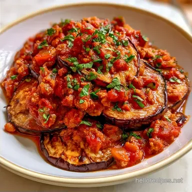 Eggplant Meat Sauce for 4 Servings