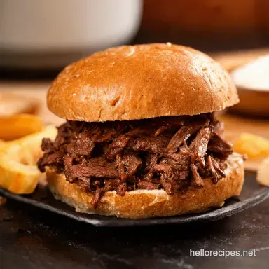 Easy BBQ Pulled Beef My FallApart Slow Cooker Secret Recipe Card