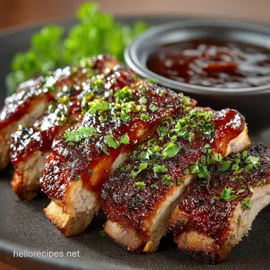 FallOffTheBone Ribs with Homemade Sweet Tangy BBQ Sauce Recipe Card