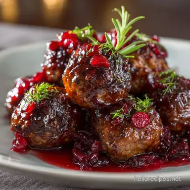 Christmas Cranberry Meatballs: The Best Festive Party Appetizer Recipe Card