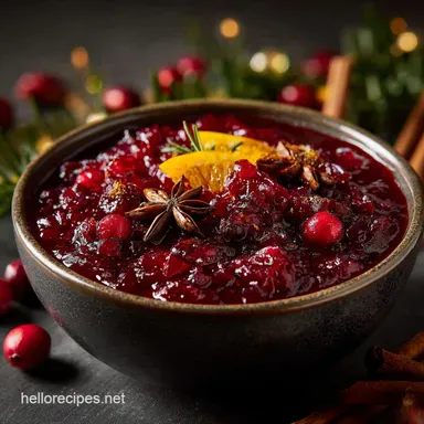 Christmas Cranberry Sauce: The Chefs Easy Recipe with Orange Spices Recipe Card